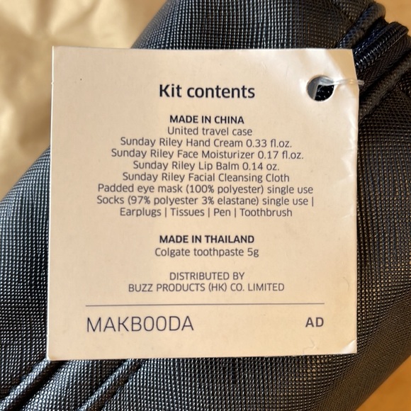 SUNDAY RILEY United Airlines Polaris Luxury Class Amenities Kit  NEW WITH TAGS - Picture 9 of 10